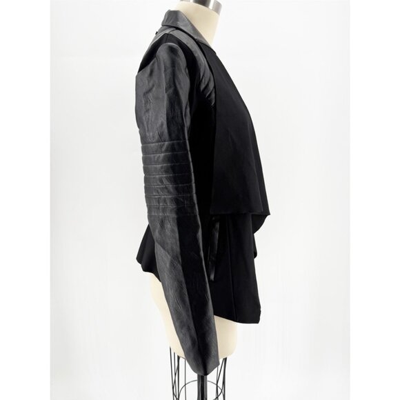 Blanc Noir Drape Front Jacket In Black Size XS - Picture 3 of 12
